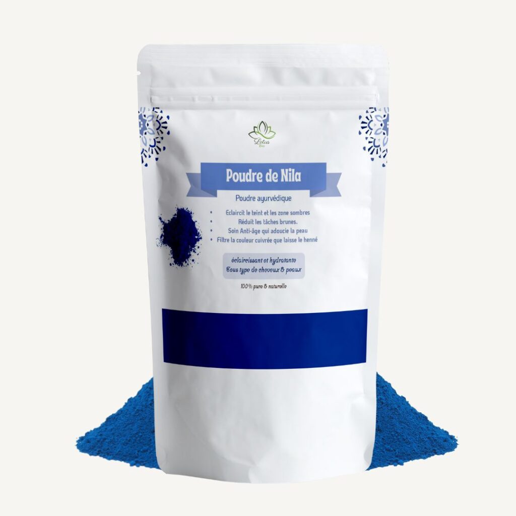 Poudre De Nila Bleu 100% Bio Et Naturelle – 80g – Pour Gommage Corporel