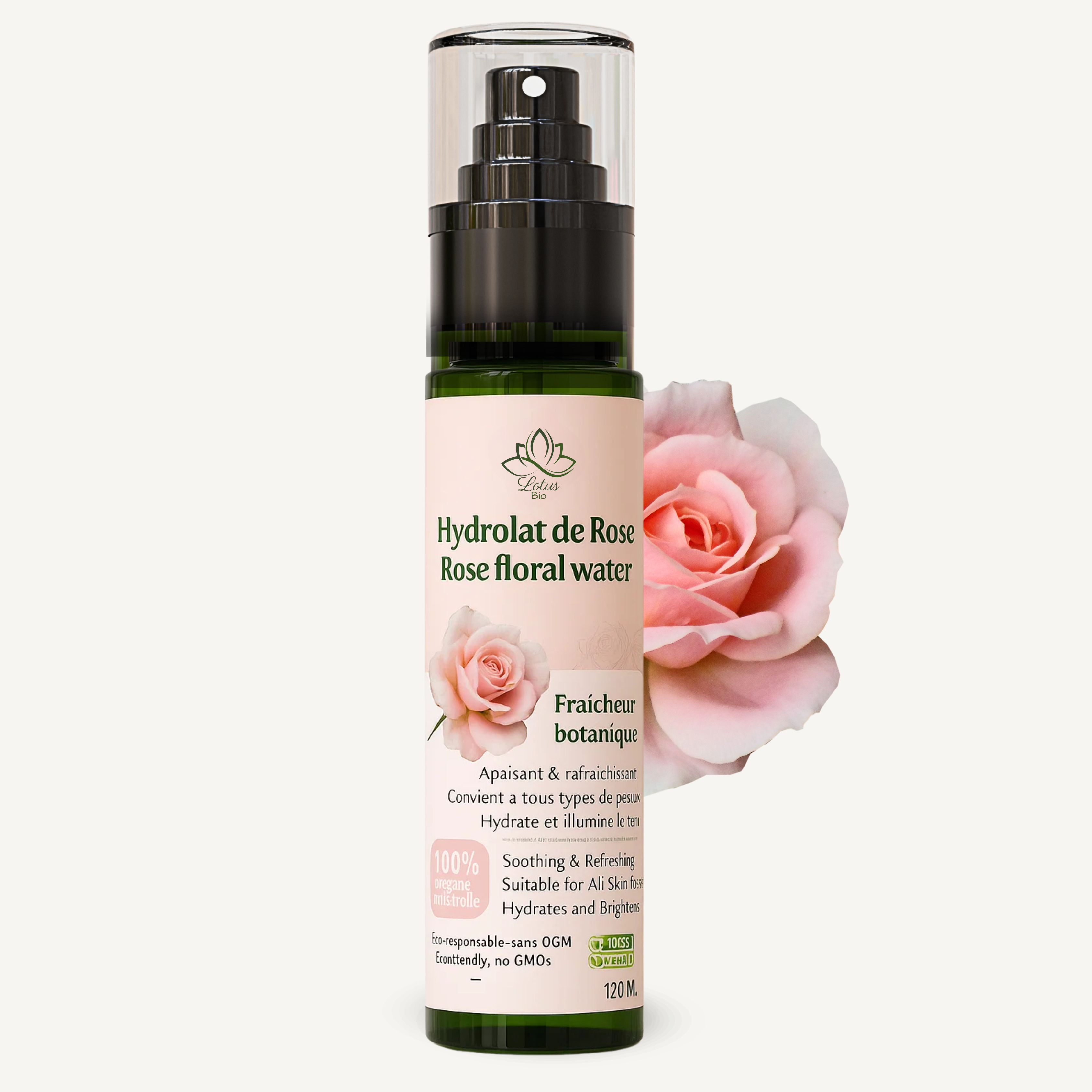 hydrolat de rose eau florale de rose de damas maroc bio