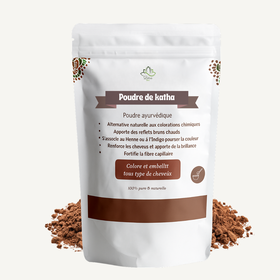 poudre de katha de cachou maroc bio aromatherapie ayurvedique