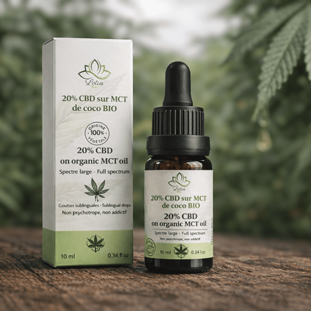 Huile De CBD 20 % Full Spectrum – Gouttes Sublinguales